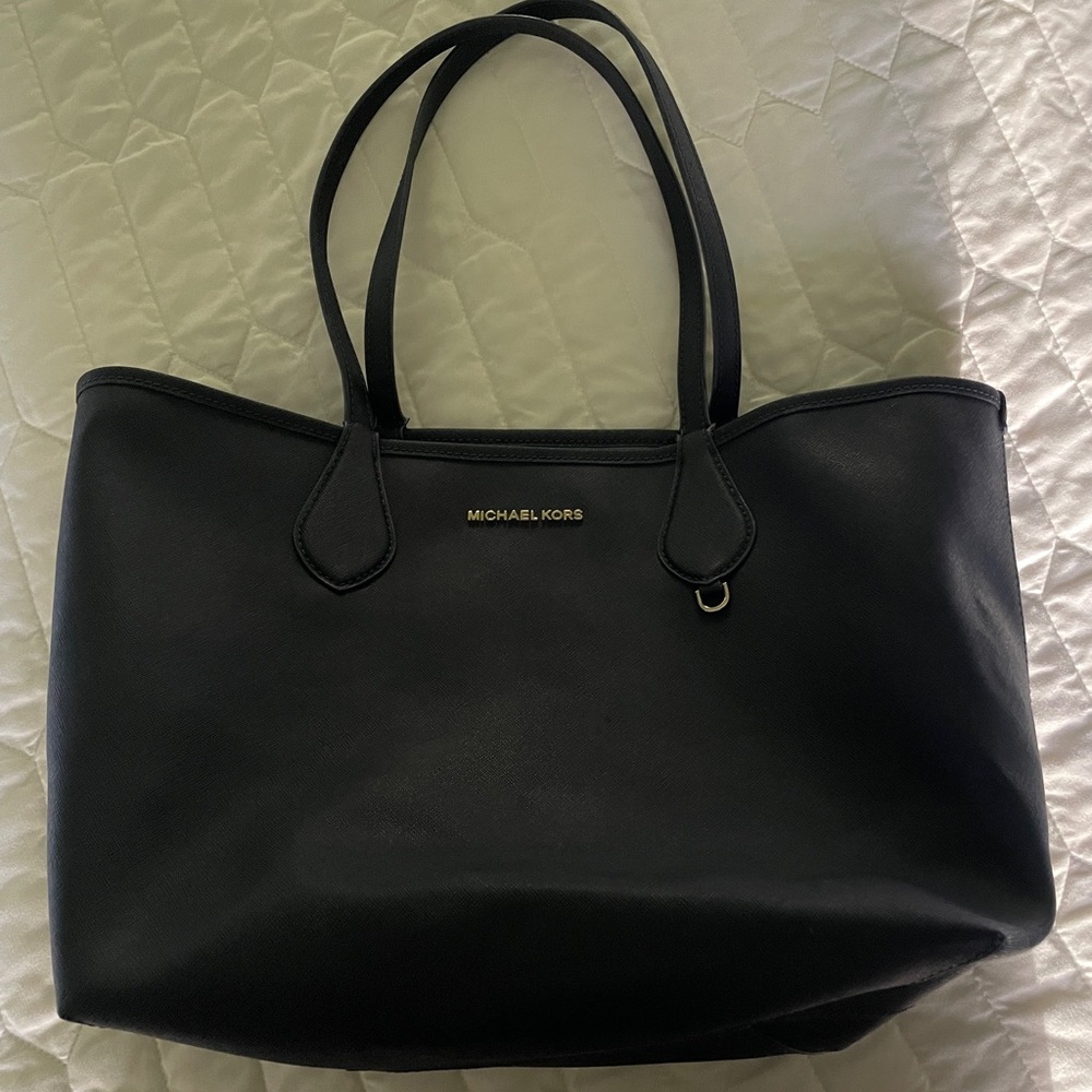 Michael Kors Leather Tote Bag Dark Blue - Picture 4 of 7